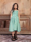 Sea Green Colour Western Wear Latest Designer Exclusive Fancy Off shoulder frock Westen Style South Cotton Kids Wear Collcetion Hubby 01